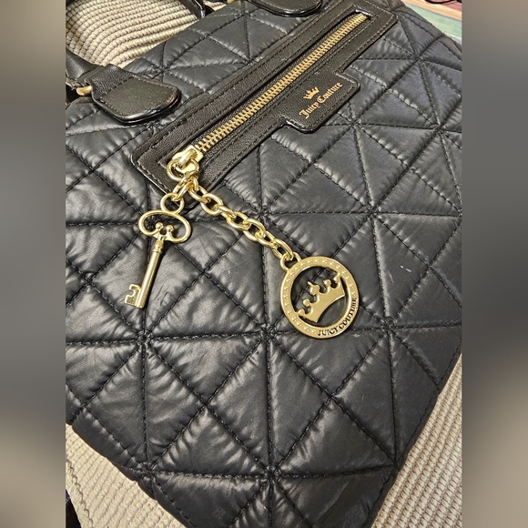 Juicy Couture Handbag Sachel Quilted Black EUC - Picture 4 of 16